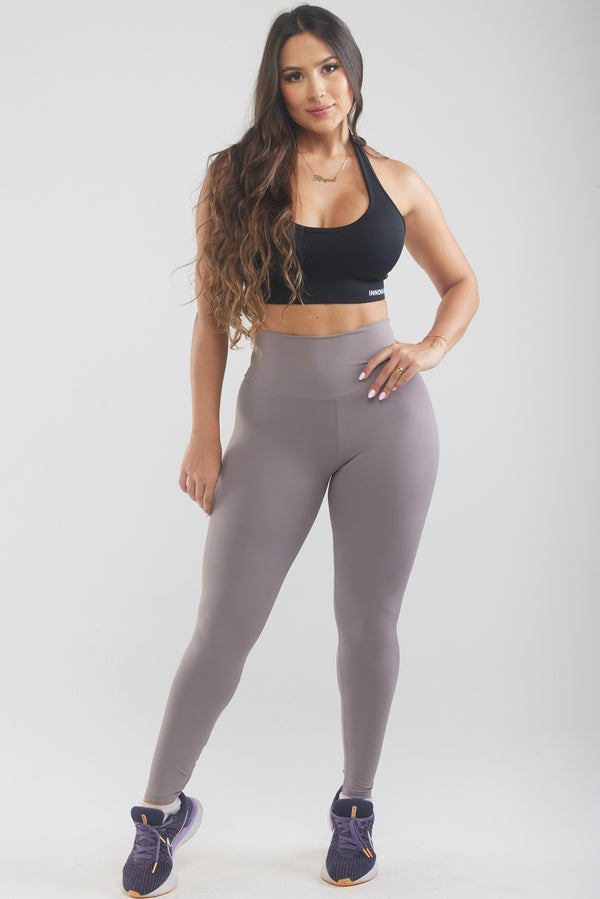 DEUXIÈME PEAU| Leggings Taille Haute PUSH UP - Gris Pourpre