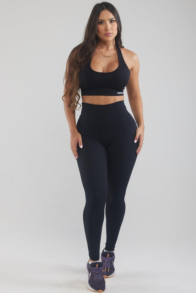 DEUXIEME PEAU Leggings Taille Haute PUSH UP Noir Innova Wear